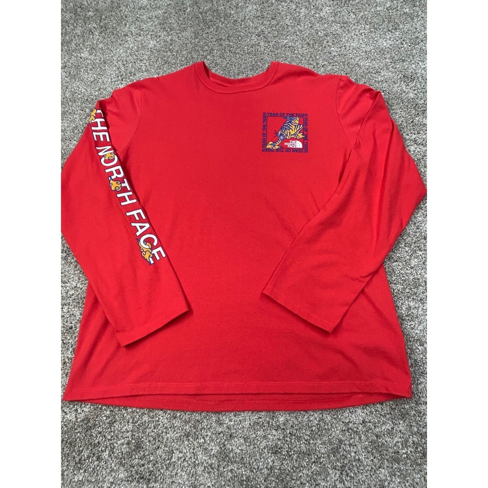 The North Face Mens XL Red Year of the Tiger Long Sleeve Graphic T-Shirt #0769